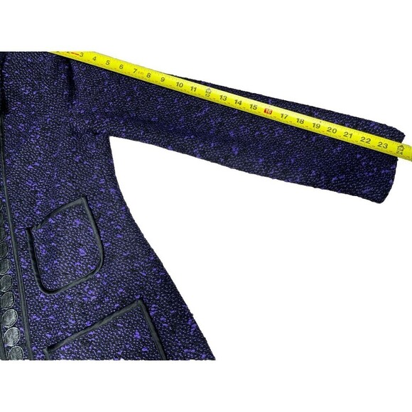 Nanette Lepore Womens Wool Blend Tweed Jacket 4 Purple Pockets zip Classic USA - Picture 10 of 11